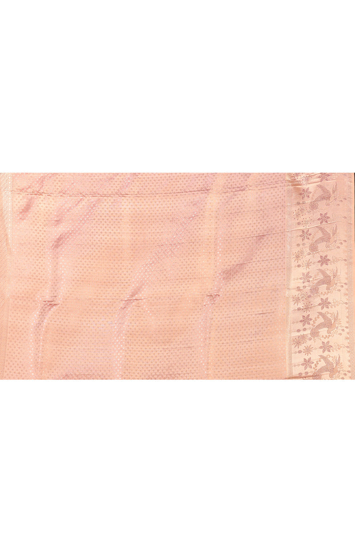 Plum Purple Floral Kanjivaram Silk Saree