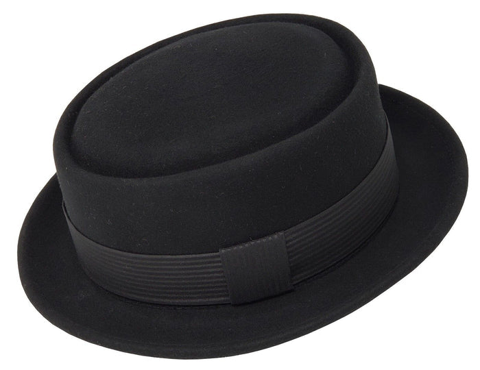 Pork Pie Fedora Hat – 100% Wool Felt | Short Brim | Robert Pattern Band | Men & Women