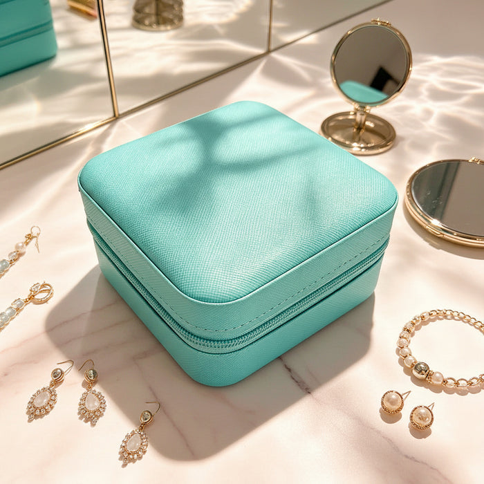 Tiffany Blue portable travel jewelry organizer with a refined minimalist design