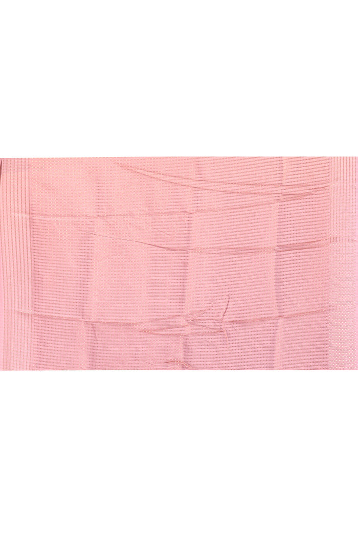 Powder Pink With Floral Embroidery And Sequin Work Tissue Silk Saree