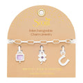 Protection Interchangeable Charm Bracelet in Amethyst Silver - Madison's Niche