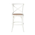 Provincial Cross Back Dining Stool Crisp White