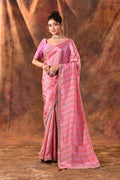 Punch Pink Tissue Silk Saree
