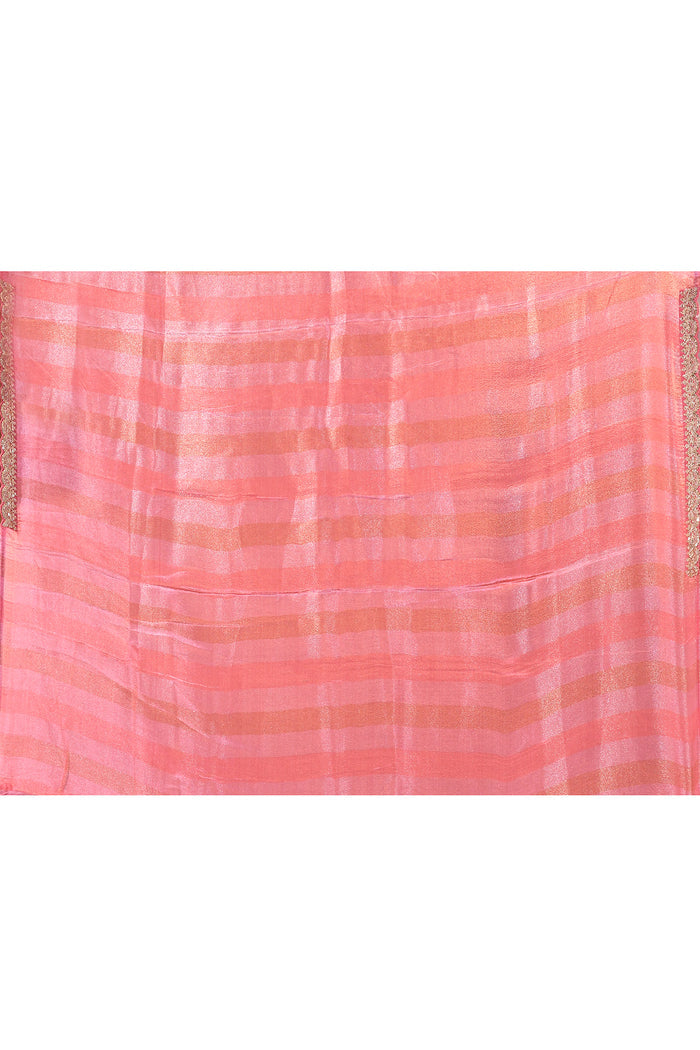Punch Pink Tissue Silk Saree