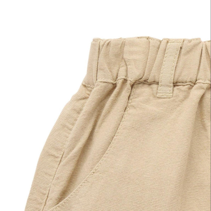 Purebaby - Organic Linen Blend Shorts - Sand-Bottoms-0-3M-Posh Baby