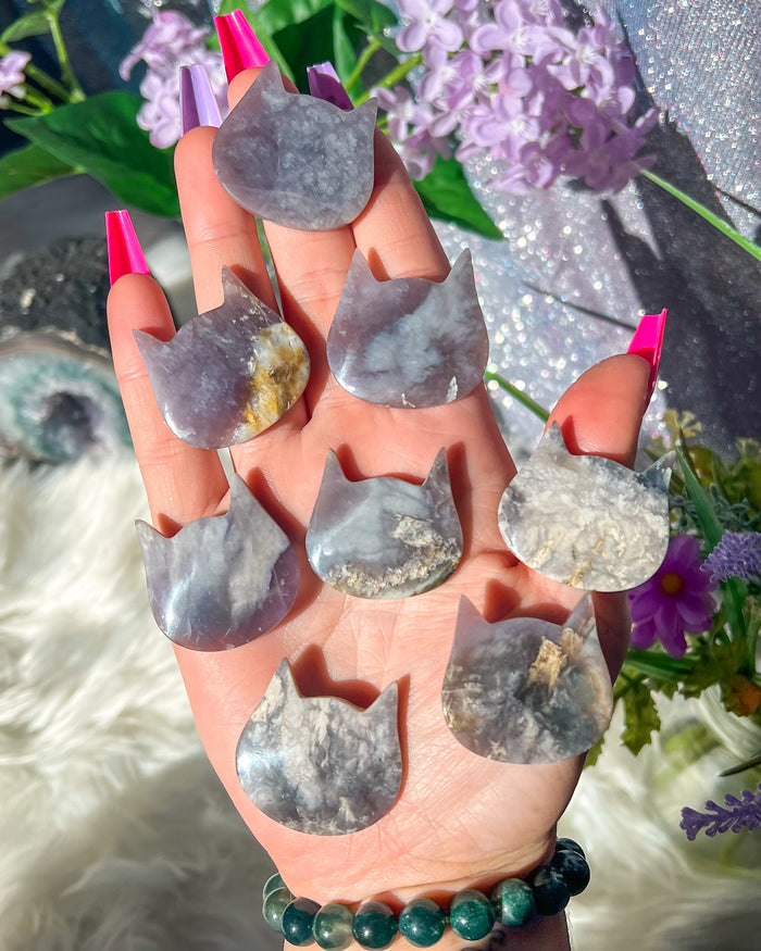 Purple Chalcedony Cat Cabochon