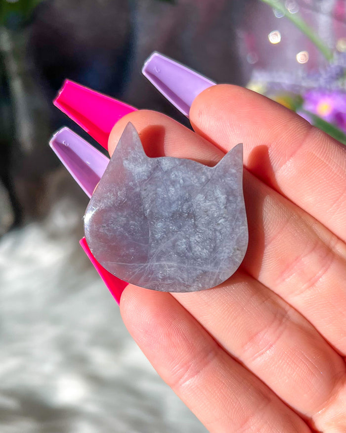 Purple Chalcedony Cat Cabochon