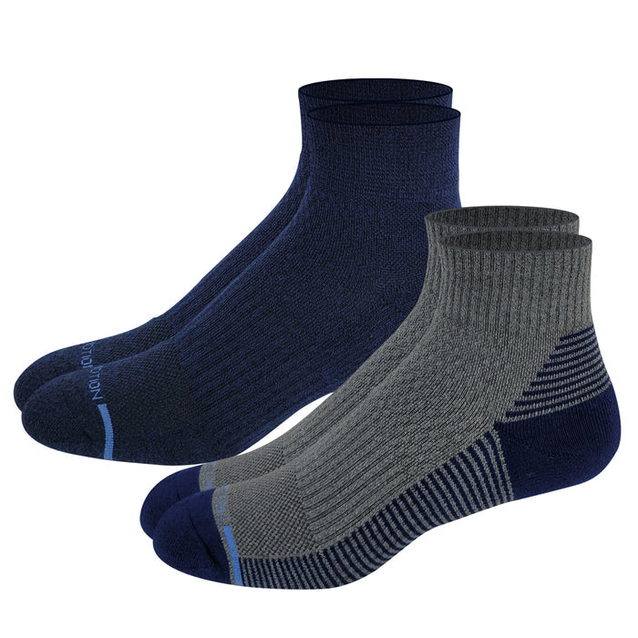 Quarter Compression Socks | Dr Motion Half-Cushion | Stripes (2 Pack)