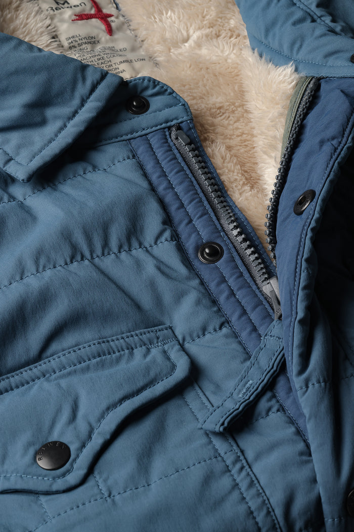 Quilted Superfleece Jacket - Gas Blue