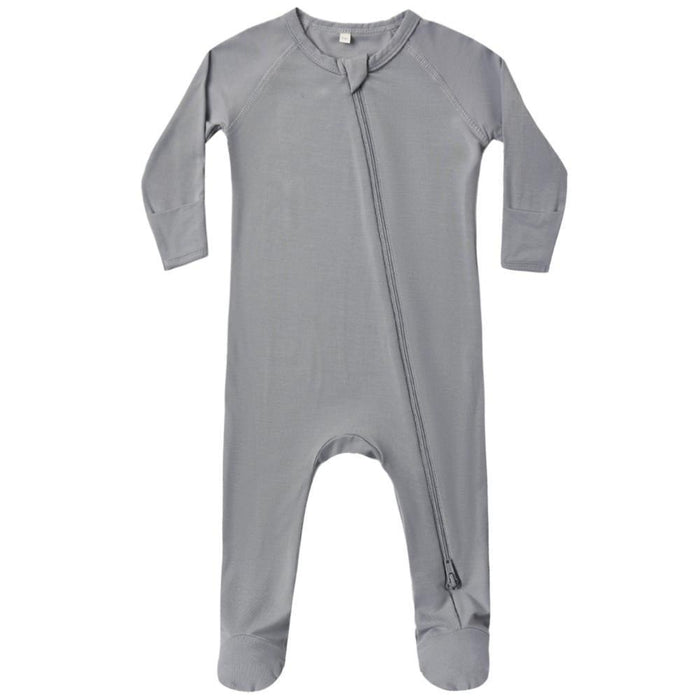 Quincy Mae - Bamboo 2-Way Zipper Footie - Slate