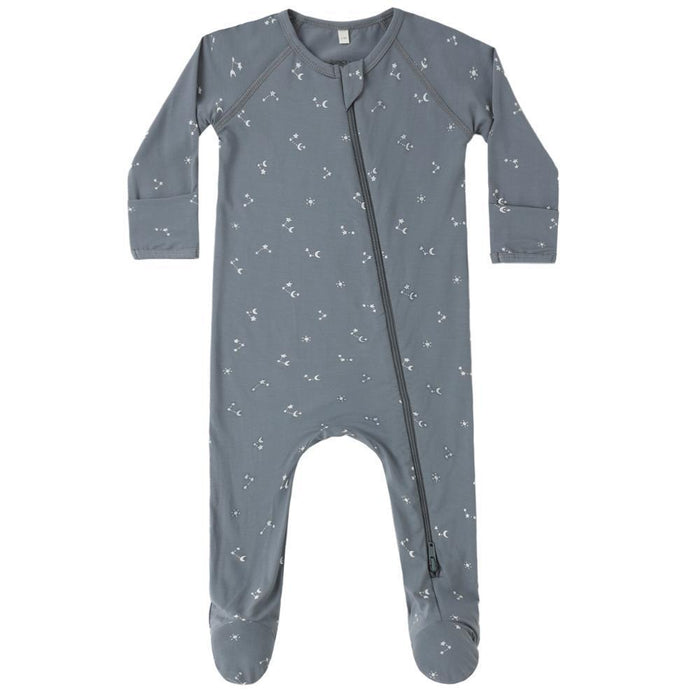 Quincy Mae - Bamboo 2-Way Zipper Footie - Starlight-Footies + Rompers (Basic)-Newborn-Posh Baby