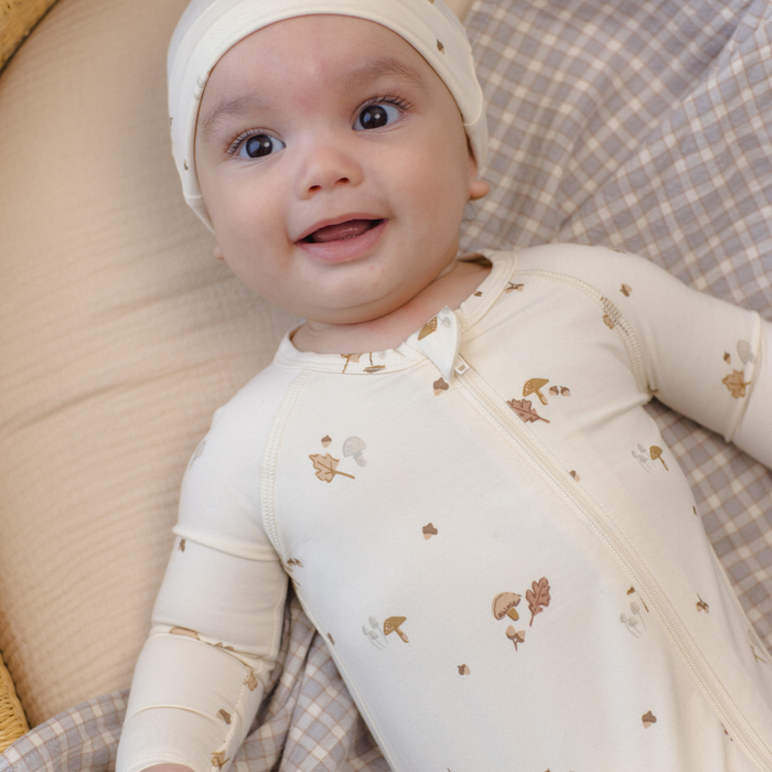 Quincy Mae - Bamboo 2-Way Zipper Footie - Woodland