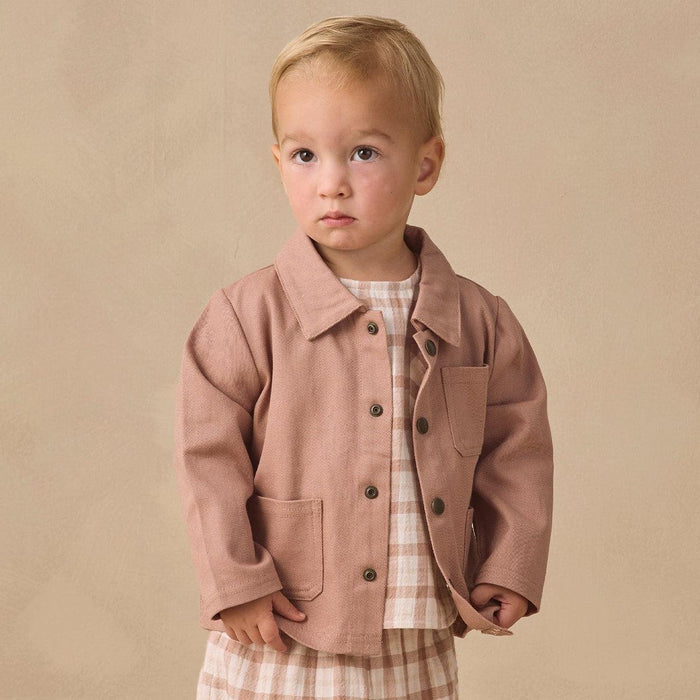 Quincy Mae - Collared Utility Jacket - Almond