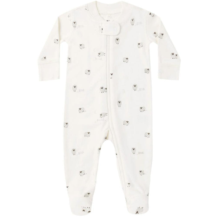 Quincy Mae - Organic 2-Way Zipper Footie - Sheep