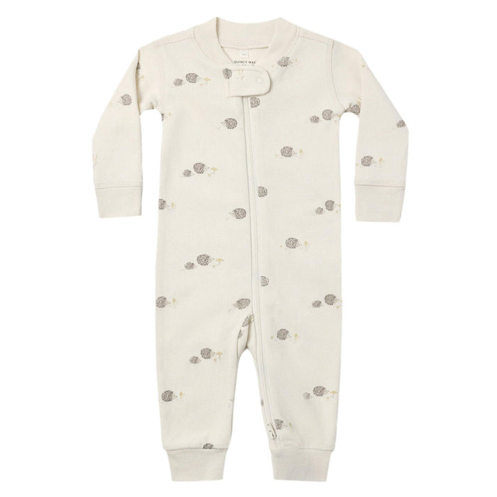 Quincy Mae - Organic 2-Way Zipper Romper - Hedgehogs