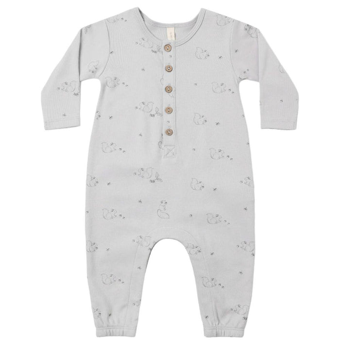 Quincy Mae - Organic Button Romper - Squirrels