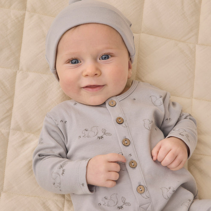 Quincy Mae - Organic Button Romper - Squirrels