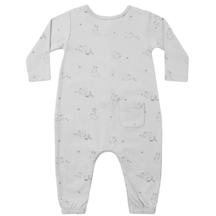 Quincy Mae - Organic Button Romper - Squirrels