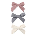 Quincy Mae - Organic Cotton Bow Clips 3-Pack - One Size