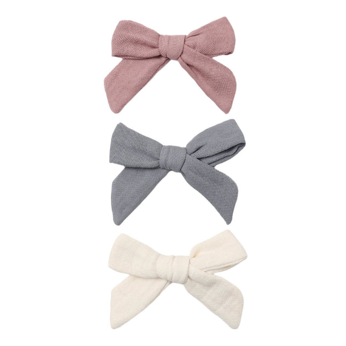 Quincy Mae - Organic Cotton Bow Clips 3-Pack - One Size