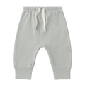 Quincy Mae - Organic Drawstring Pants - Sage Micro Stripe-Bottoms-3-6M-Posh Baby