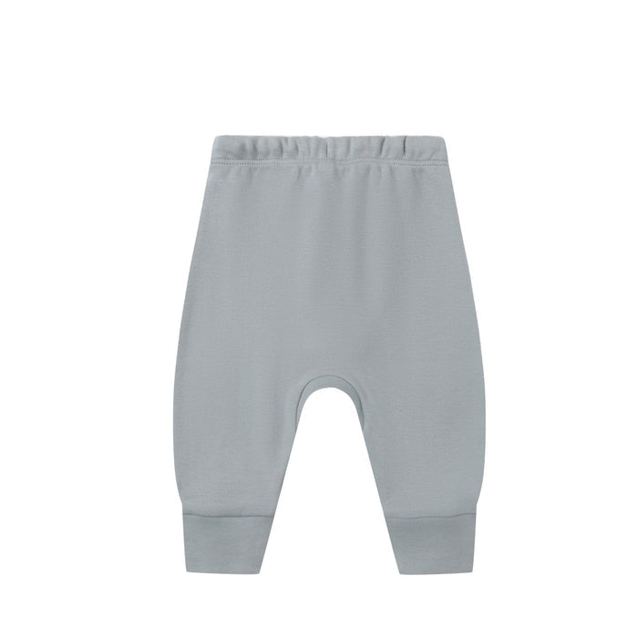 Quincy Mae - Organic Drawstring Pants - Steel Blue-Bottoms-0-3M-Posh Baby