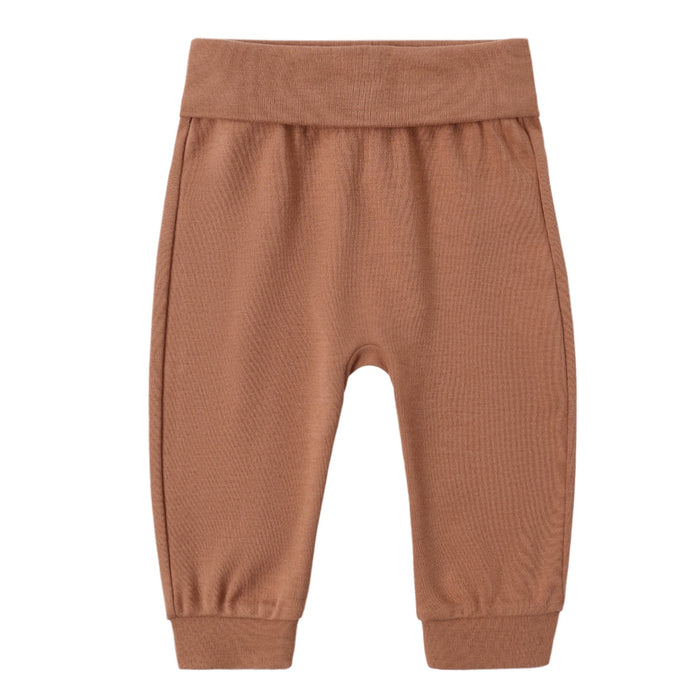 Quincy Mae - Organic Fold Over Pant - Poppy-Bottoms-0-3M-Posh Baby