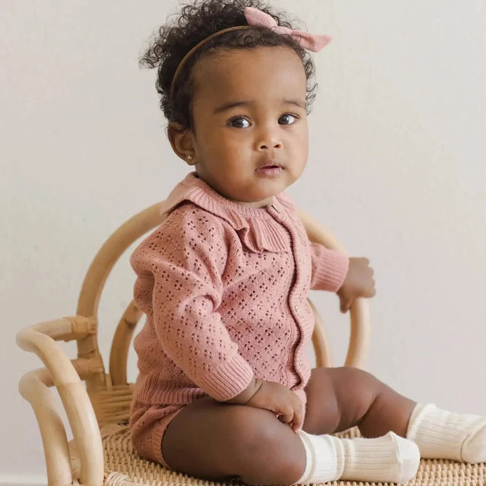 Quincy Mae - Organic Knit Bloomer - Lipstick-Bottoms-0-3M-Posh Baby