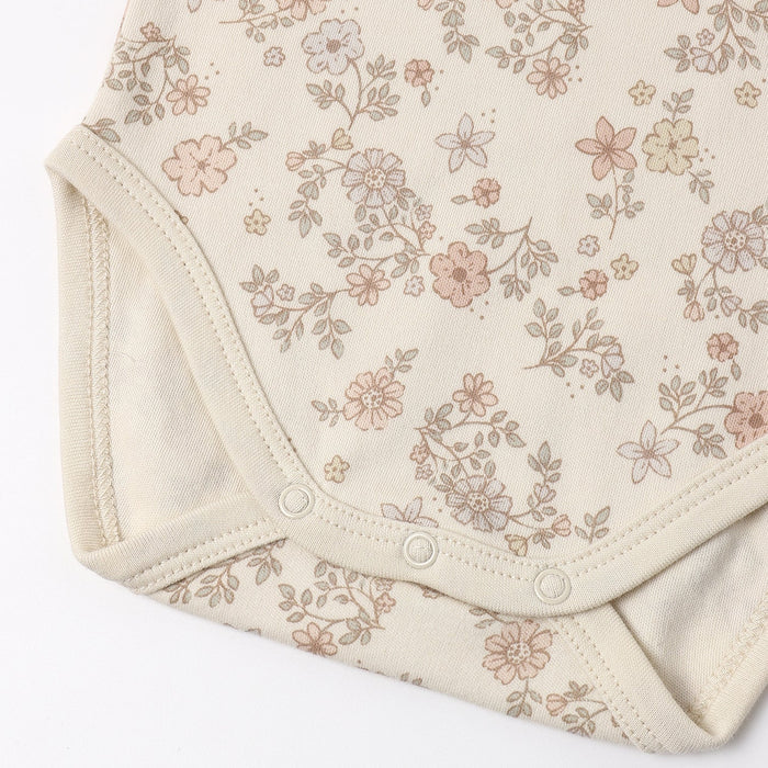 Quincy Mae - Organic Long Sleeve Bodysuit (2-Pack) - Dusty Rose & Floral Vine