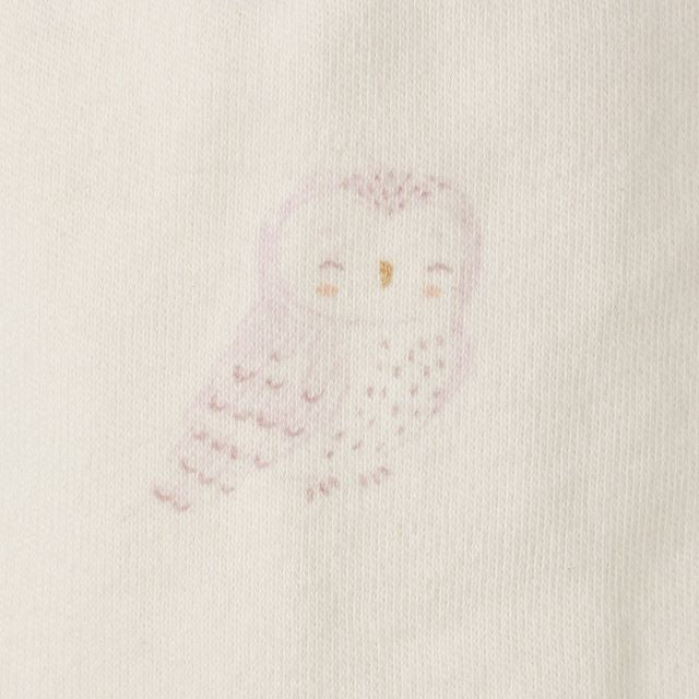 Quincy Mae - Organic Long Sleeve Ruffle Tee - Snow Owls-Long Sleeves-0-3M-Posh Baby