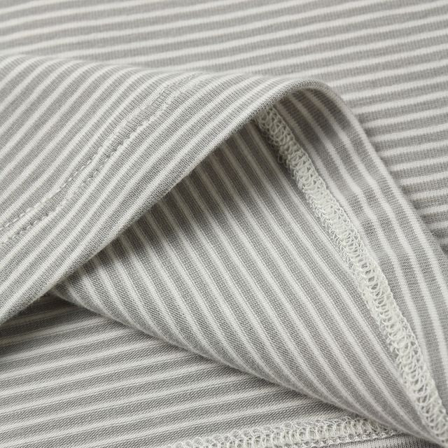Quincy Mae - Organic Long Sleeve Tee - Sage Micro Stripe-Long Sleeves-3-6M-Posh Baby