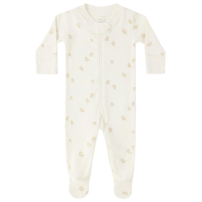 Quincy Mae - Organic Long Sleeve Zipper Footie - Baby Chicks-Footies + Rompers (Basic)-Preemie-Posh Baby