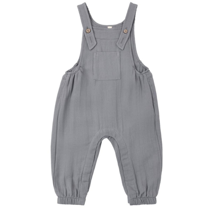 Quincy Mae - Organic Muslin Overalls - Slate