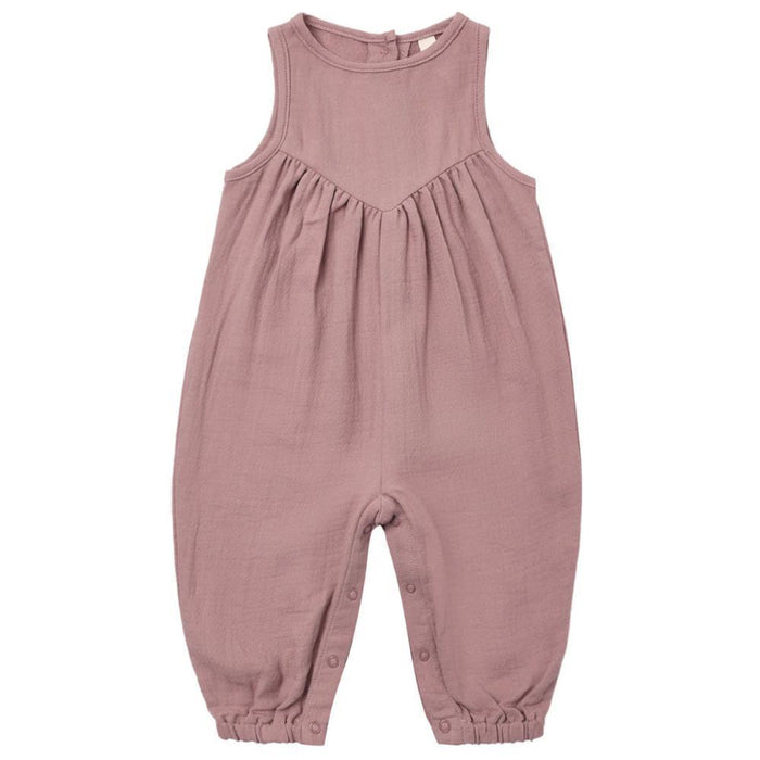 Quincy Mae - Organic Muslin Tank Romper - Mulberry