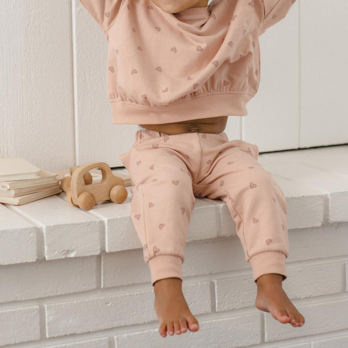 Quincy Mae - Organic Relaxed Sweatpant - Hearts