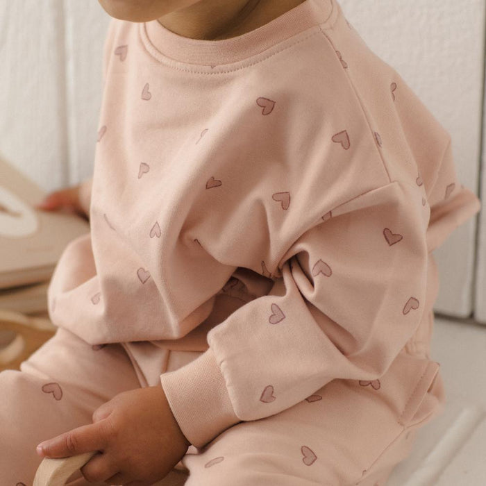 Quincy Mae - Organic Relaxed Sweatshirt - Hearts