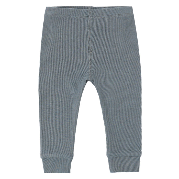 Quincy Mae - Organic Ribbed Legging - Ocean-Bottoms-0-3M-Posh Baby