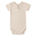 Quincy Mae - Organic Short Sleeve Bodysuit - Ecru-Onesies-0-3M-Posh Baby