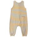 Quincy Mae - Organic Tank Romper - Honey Stripe-Footies + Rompers (Fashion)-0-3M-Posh Baby