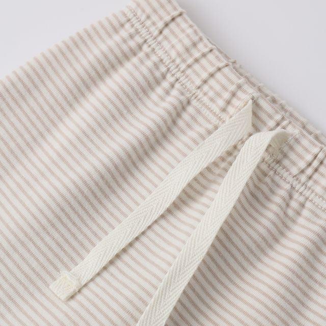 Quincy Mae - Organic Wrap Top & Pant Set - Oat Micro Stripe-Take Me Home Sets-Newborn-Posh Baby
