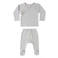 Quincy Mae - Organic Wrap Top & Pant Set - Sky-Take Me Home Sets-Newborn-Posh Baby