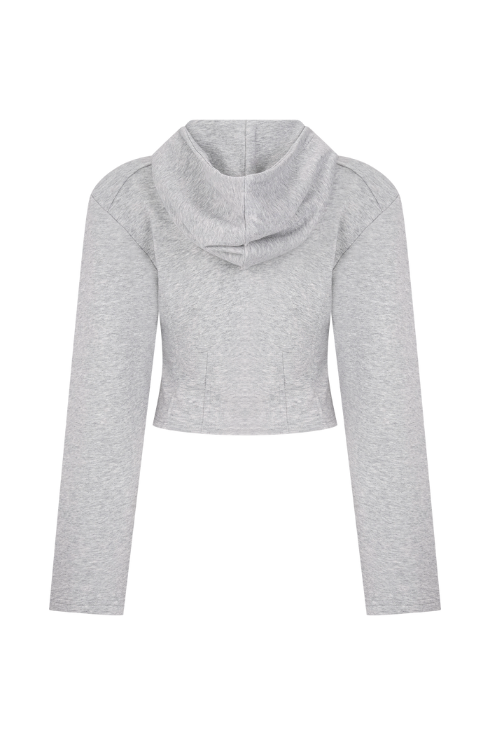 Quinn Zip Up Hoodie - Light Grey Marle