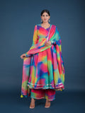 Rainbow Tie-Dye Ombre Anarkali Set