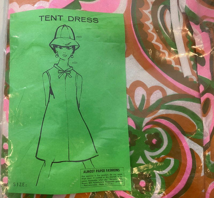 Rare 1960s Almost Paper Tent Dress by Flower Modes at Duckwells