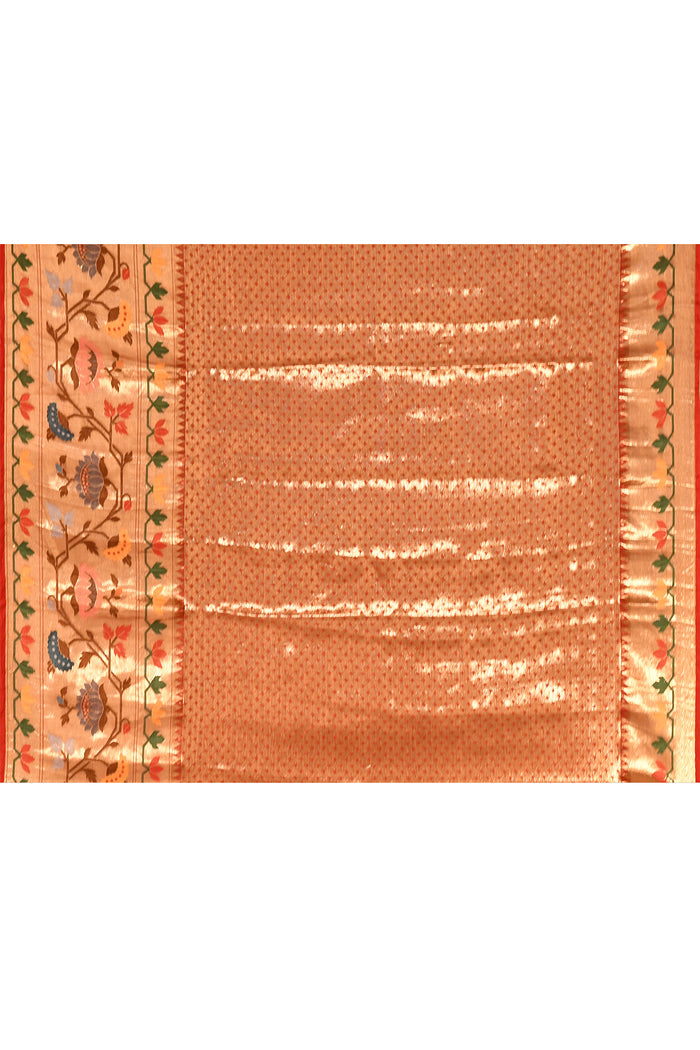 Red Checks Banarasi Silk Saree