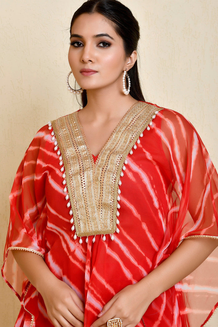 Red Georgette Ready To Wear Kurta Set