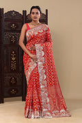 Red Georgette Saree With Designer Border