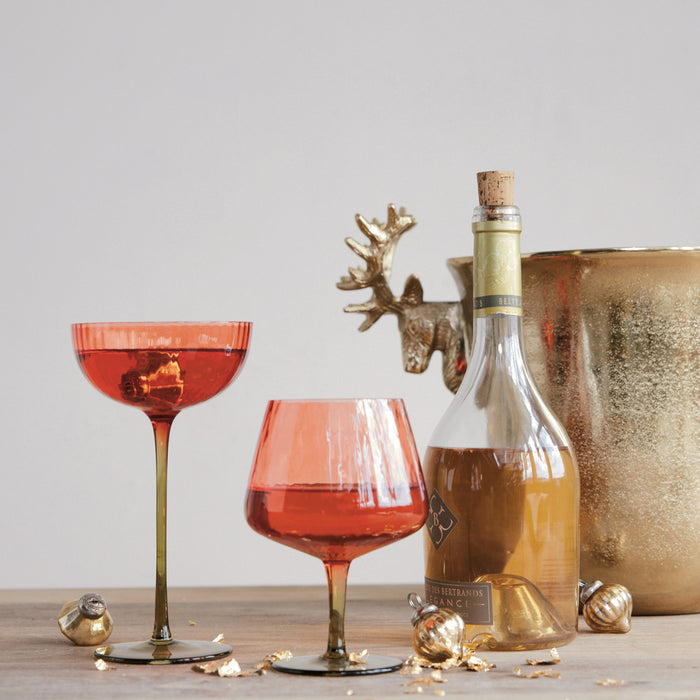 Red & Olive Wine Glass