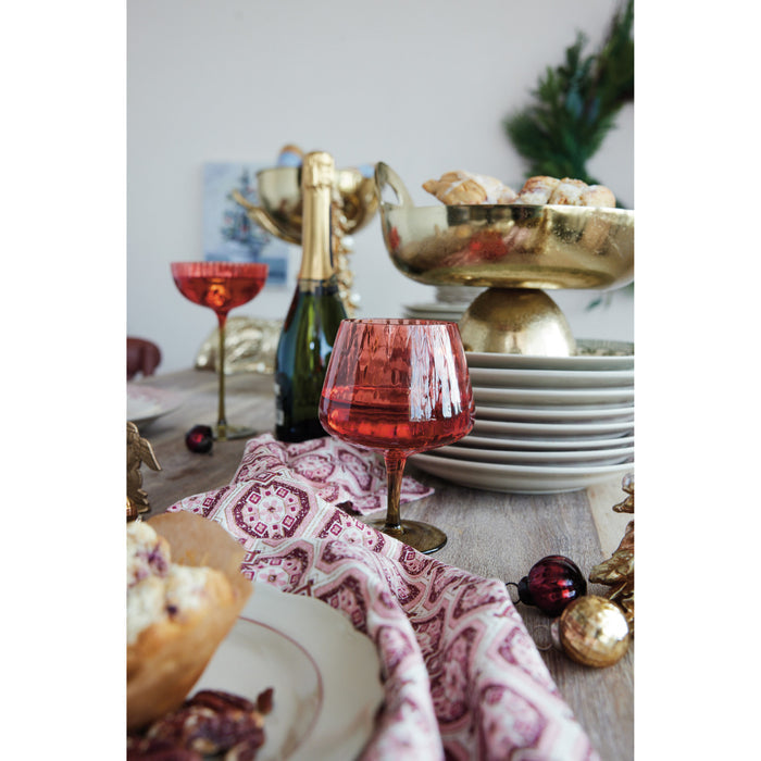 Red & Olive Wine Glass