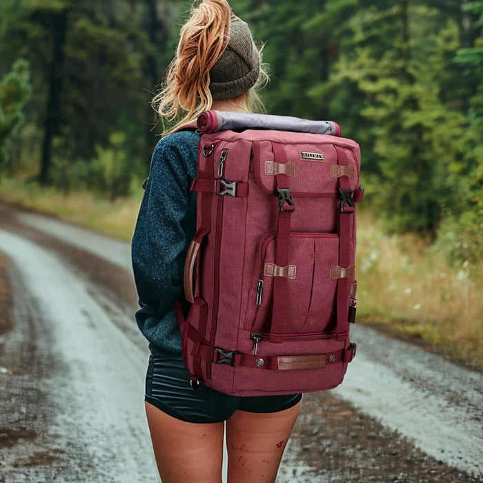 red canvas travel backpack | witzman a519-2
